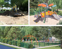 Bilderkollage Spielplatz Kastanienhof