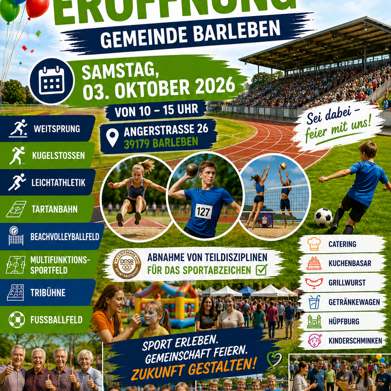 Plakat Er�ffnung Sportpark Barleben