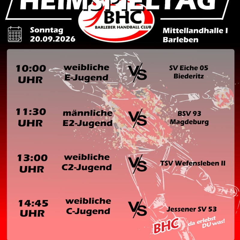 Flyer Heimspieltag 20.09.2026